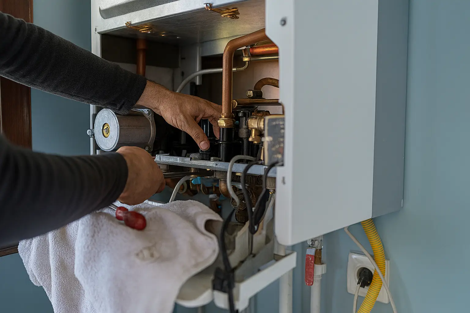 Our Derby boiler repair specialist at work.